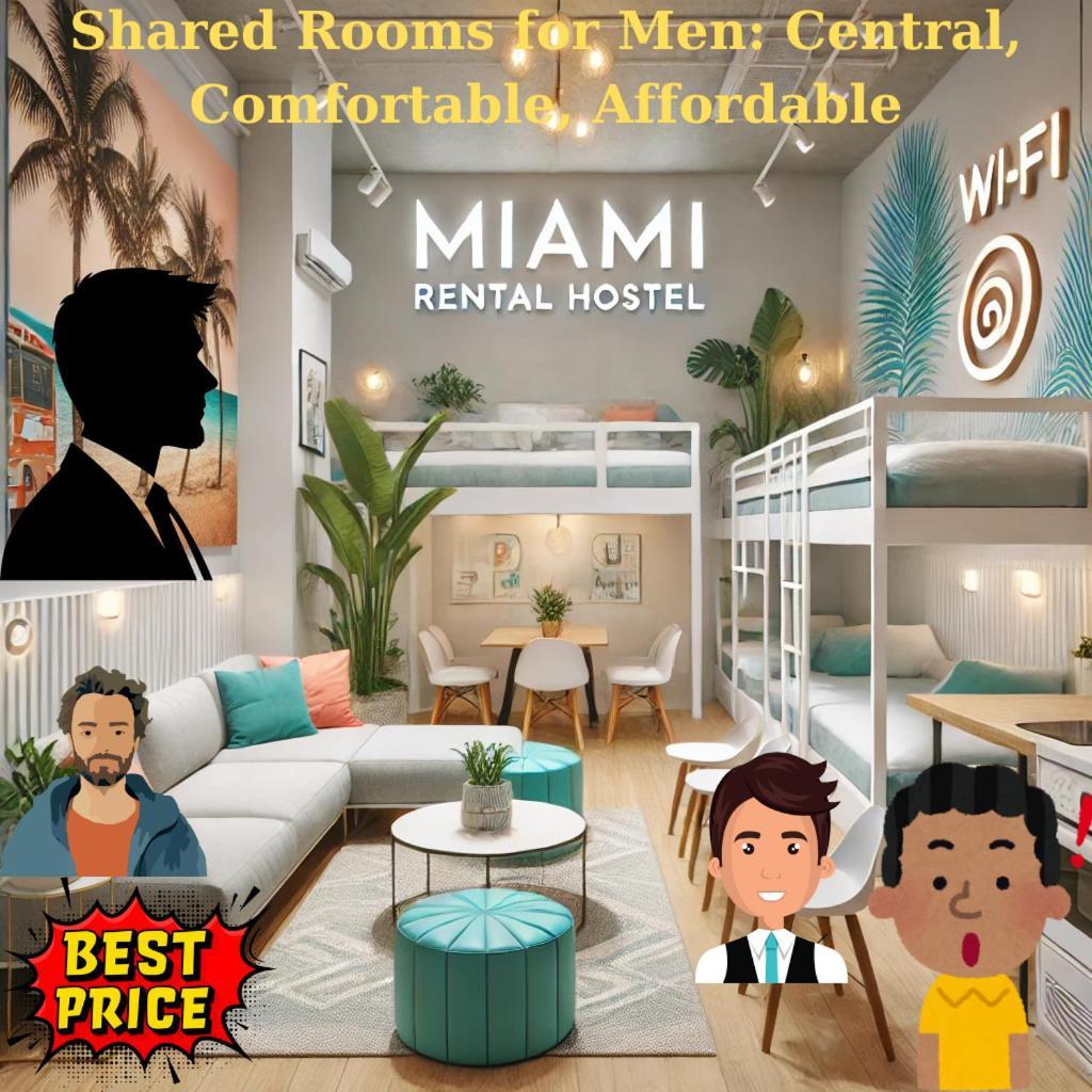 103 Miami Shared Rooms For Men Central Comfortable, Affordable Buitenkant foto
